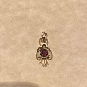 Antique Victorian Gold and Pink Gemstone Pendant